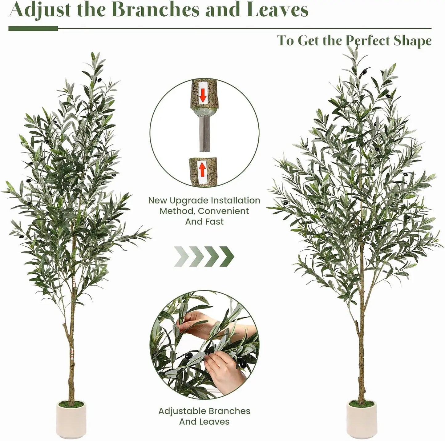 Olive Tree Silk Plant in Planter for Home Office Decor