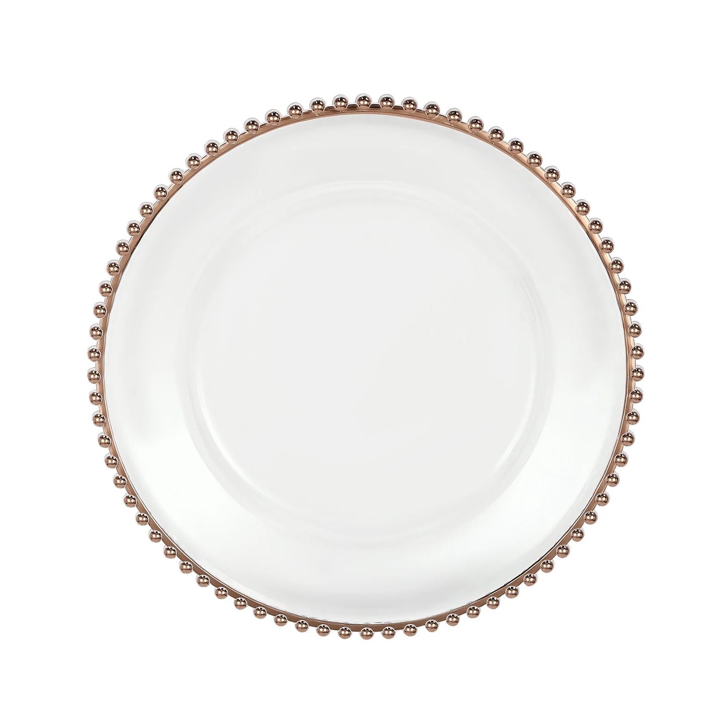 Beaded Round Charger Plates 25Pcs Metallic Finish