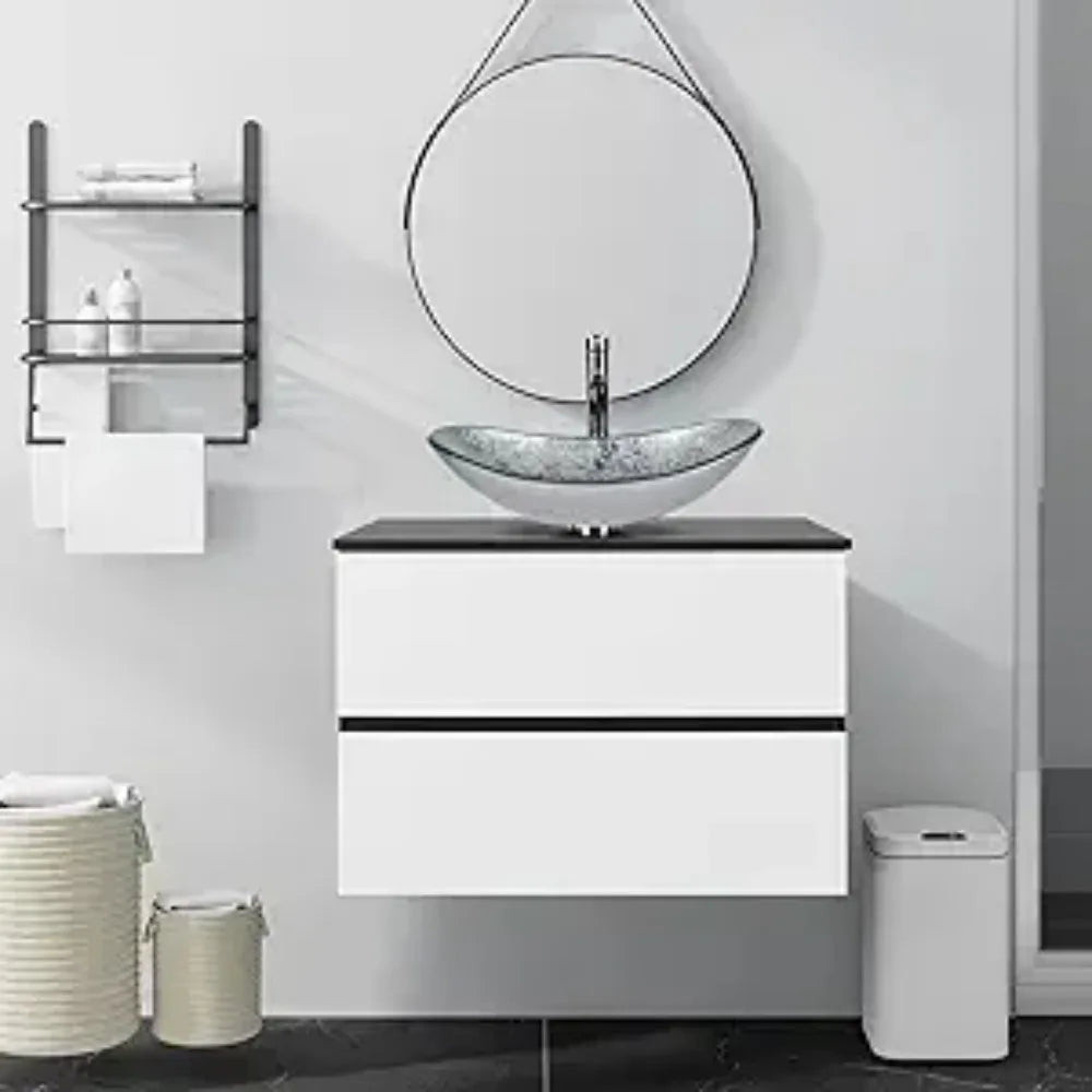 Wall Mounted Bathroom Vanity Cabinet With Two Drawers