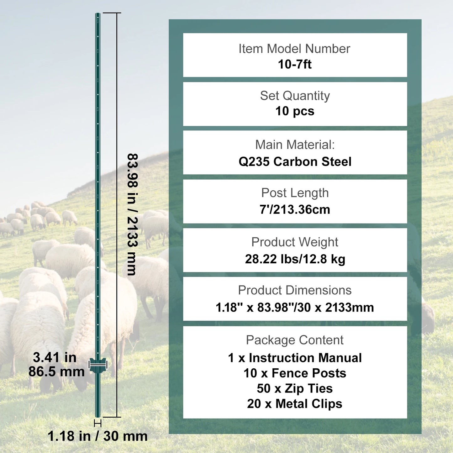 SucceBuy Heavy Duty T-Post Fence Post Steel Stakes