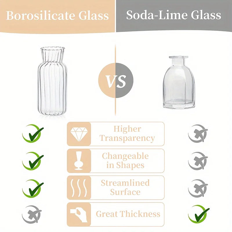 Modern Clear Glass Vase Set Mini Centerpieces for Wedding Decor