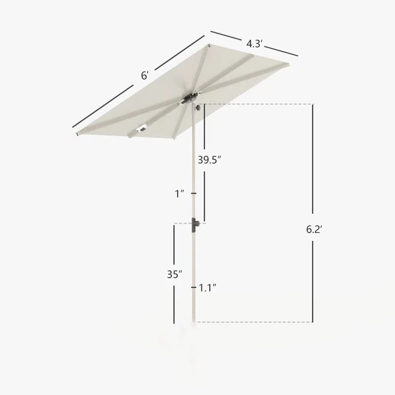 Grand Patio Jena Balcony Umbrella Rectangular Outdoor Shade