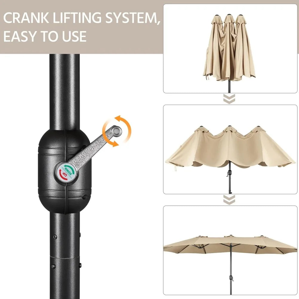 Patio Umbrella With Base Included UV Resistant Sun Shelter