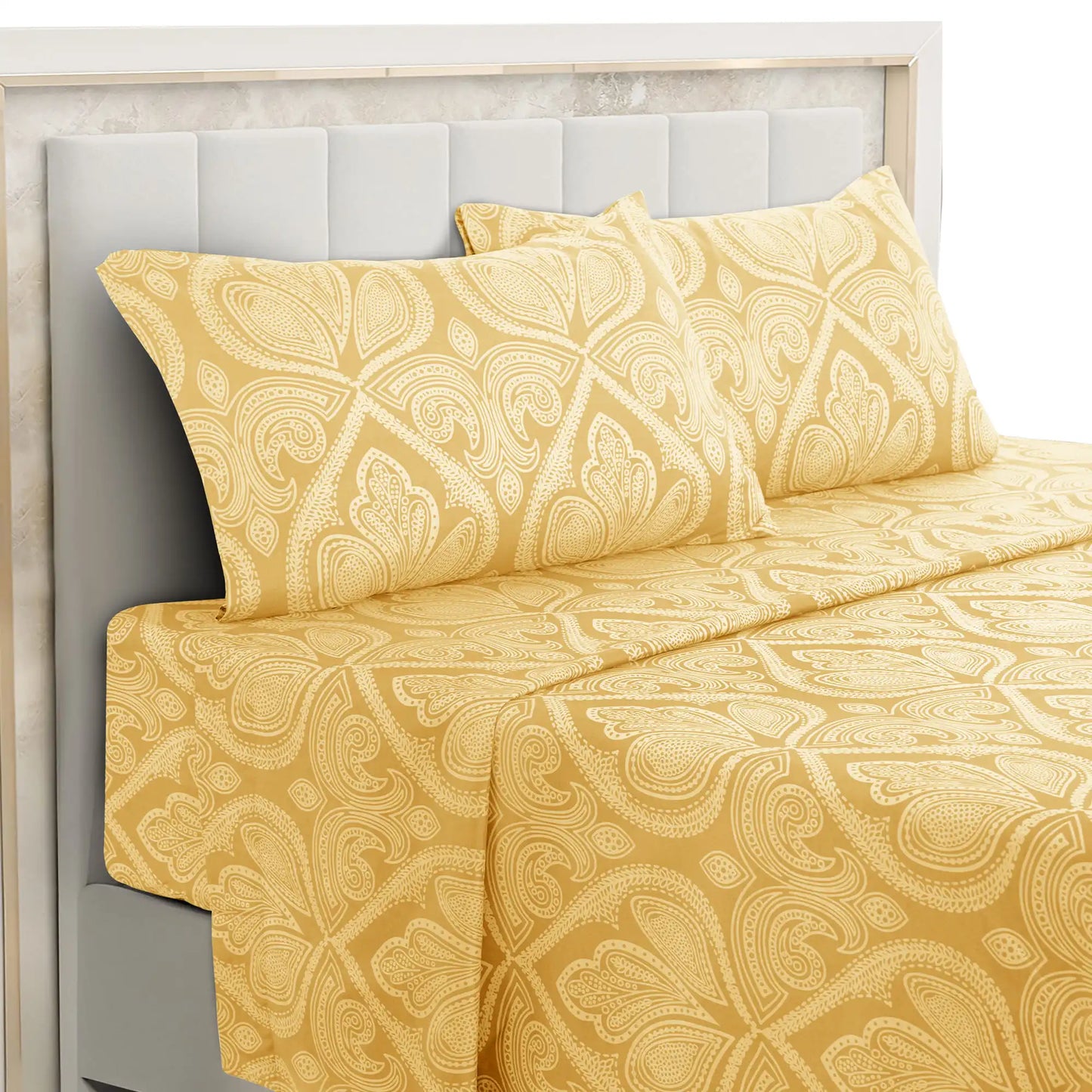LDC Lux Decor Microfiber Paisley Sheet Set Wrinkle Resistant Bedding