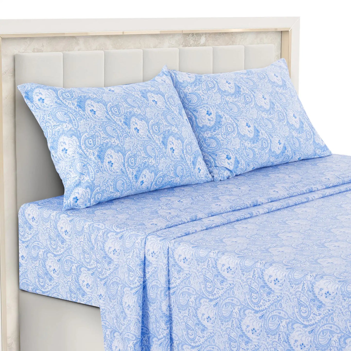 LDC Lux Decor Microfiber Paisley Sheet Set Wrinkle Resistant Bedding