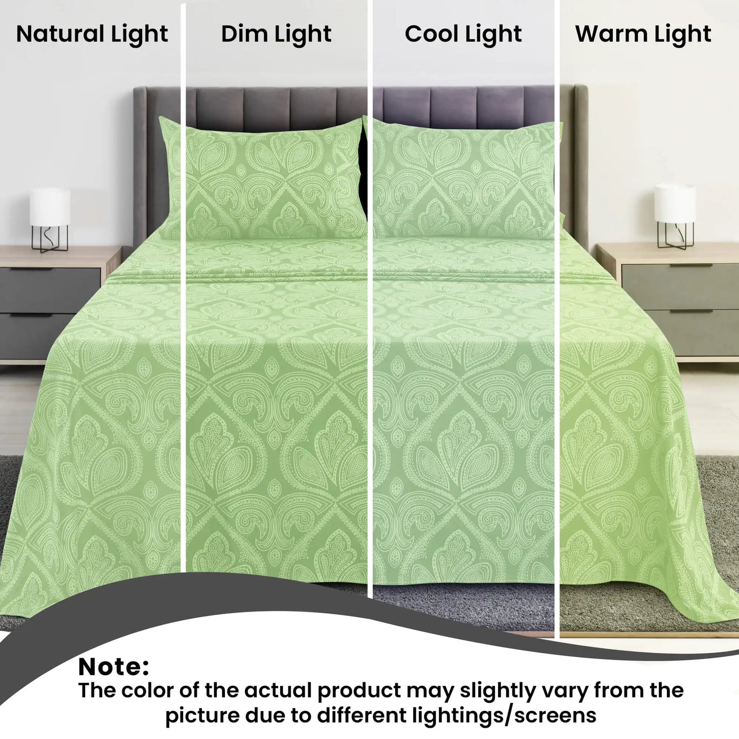 LDC Lux Decor Microfiber Paisley Sheet Set Wrinkle Resistant Bedding