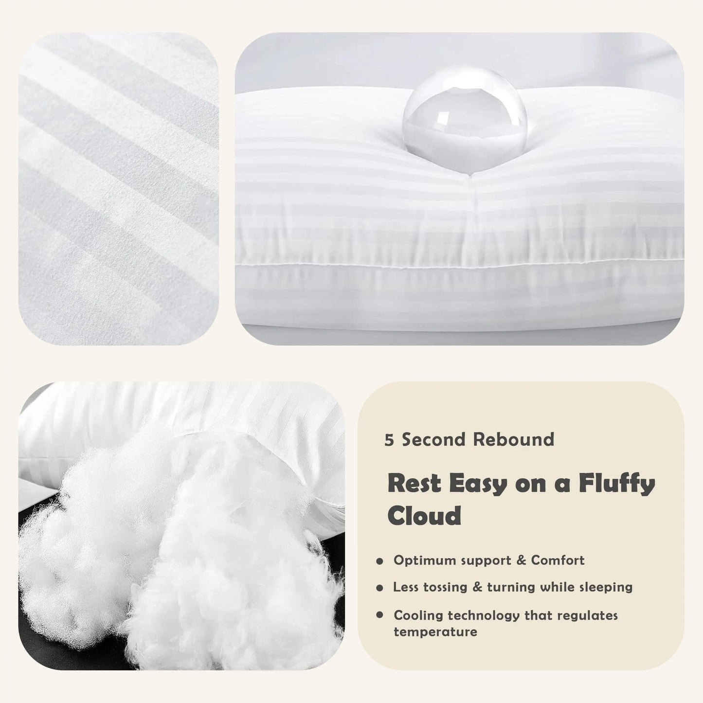 LDC Lux Decor Hotel Stripe Pillows Set of 2