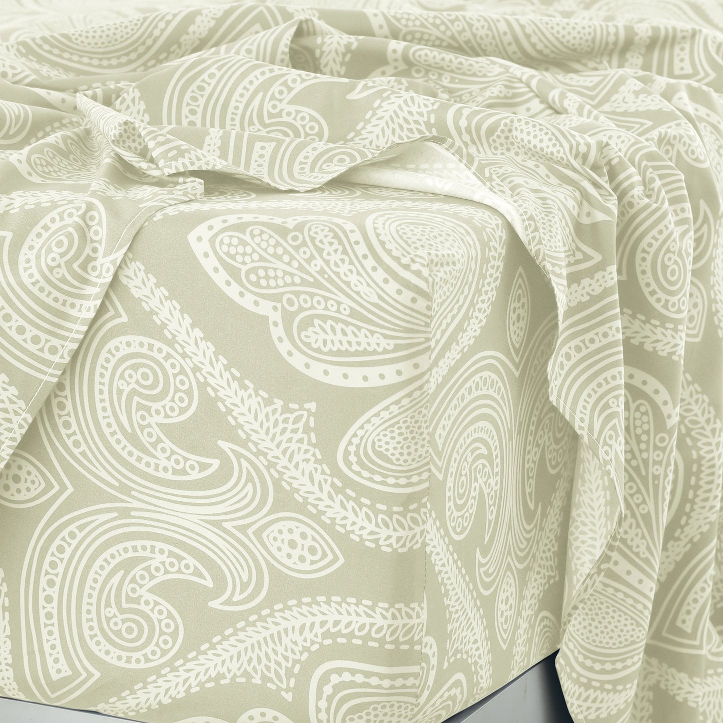 LDC Lux Decor Microfiber Paisley Sheet Set Wrinkle Resistant Bedding