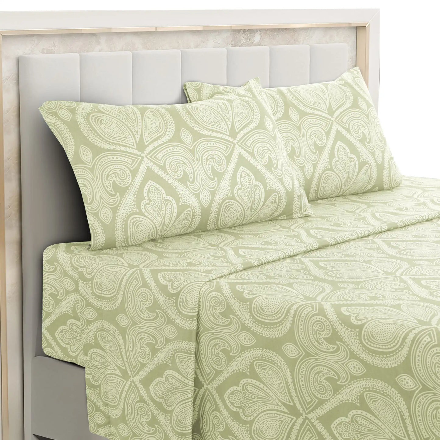 LDC Lux Decor Microfiber Paisley Sheet Set Wrinkle Resistant Bedding