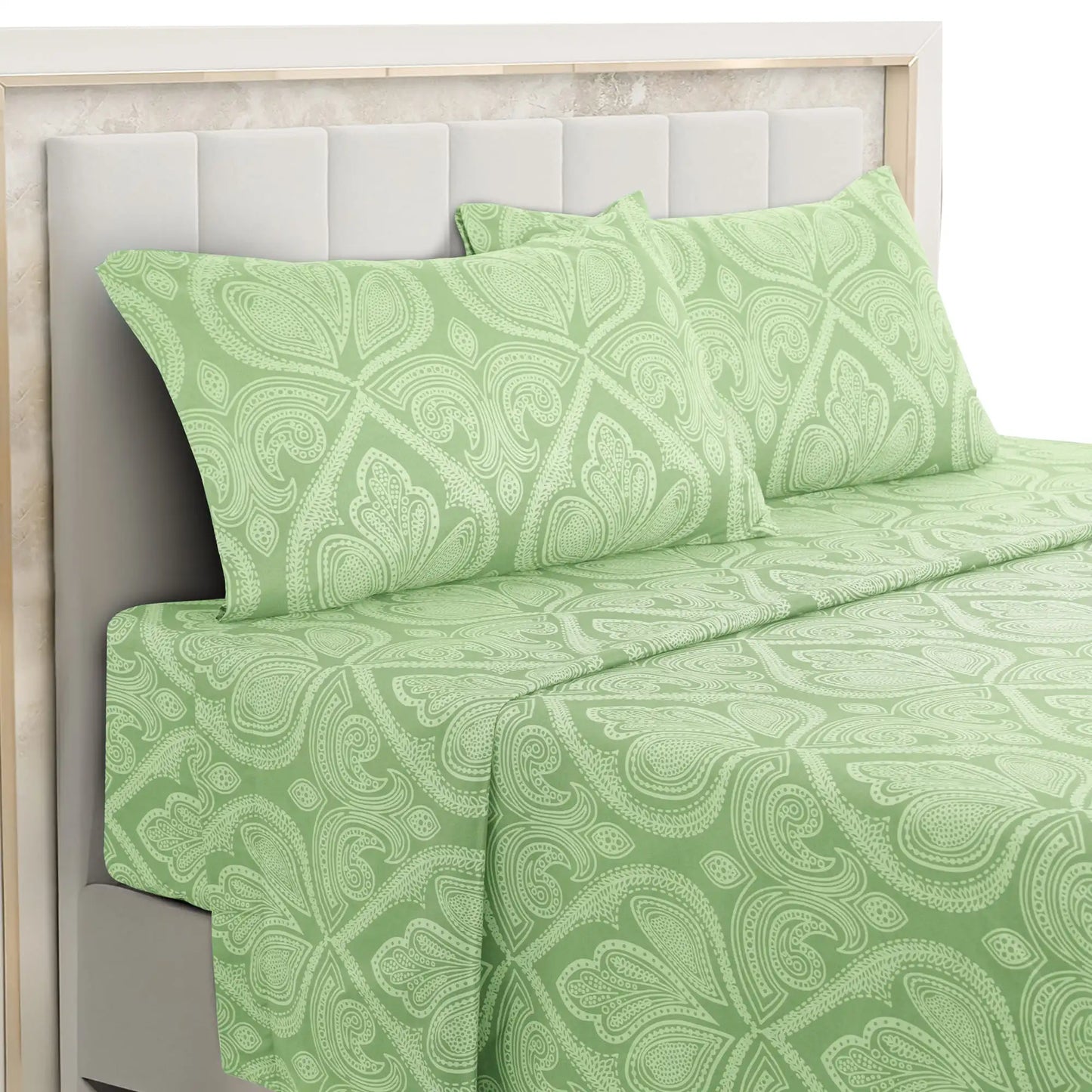 LDC Lux Decor Microfiber Paisley Sheet Set Wrinkle Resistant Bedding