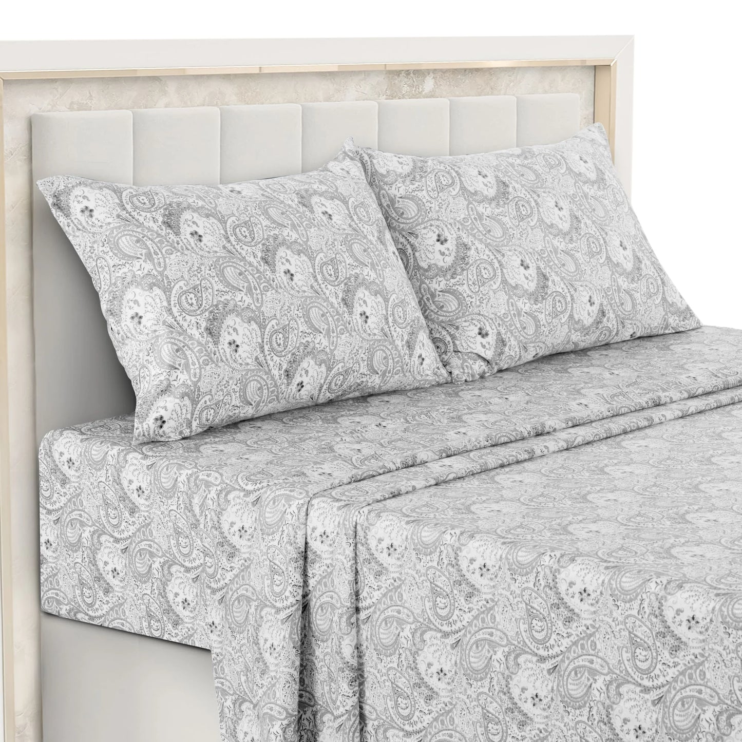 LDC Lux Decor Microfiber Paisley Sheet Set Wrinkle Resistant Bedding