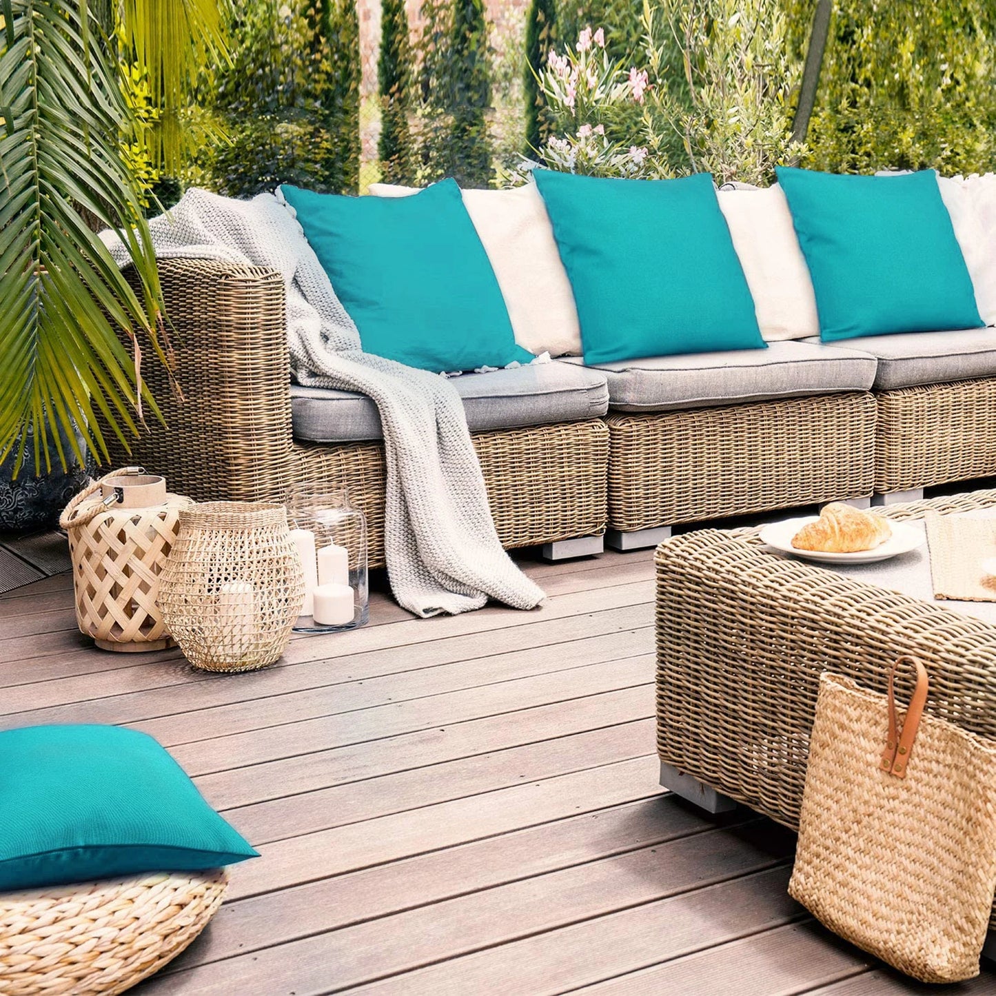 NONECN Outdoor Waterproof Cushion Cover For Patio And Garden