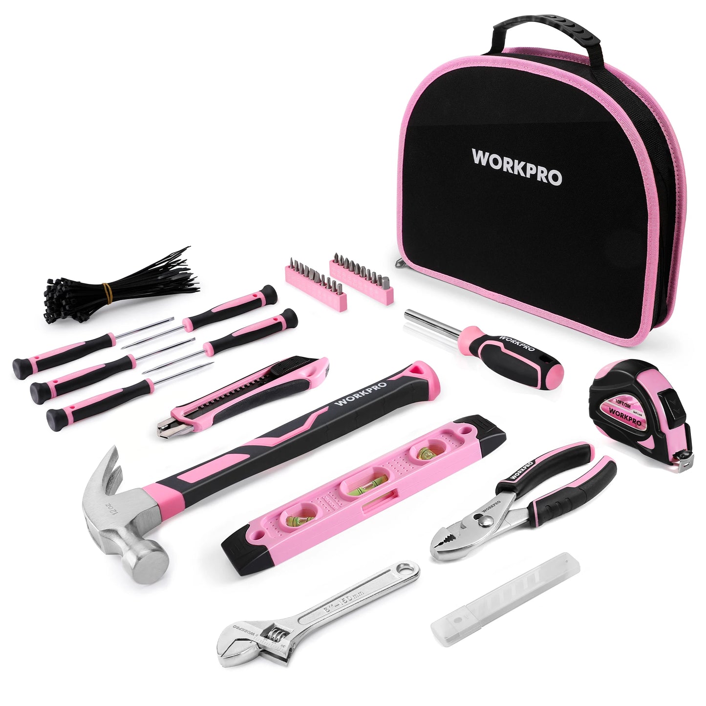 WORKPRO 236 Piece Tool Kit With Carrying Pouch For DIY Home Maintenance And Repairs