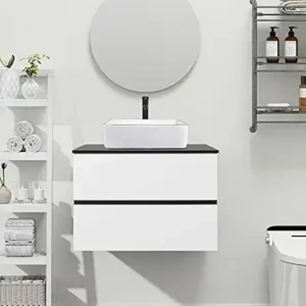 Wall Mounted Bathroom Vanity Cabinet With Two Drawers
