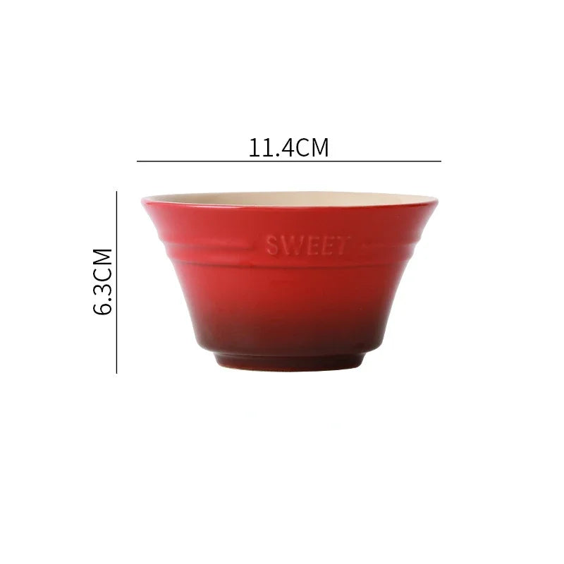 Porcelain Rainbow Ceramic Bowl For Ramen Noodles Serving