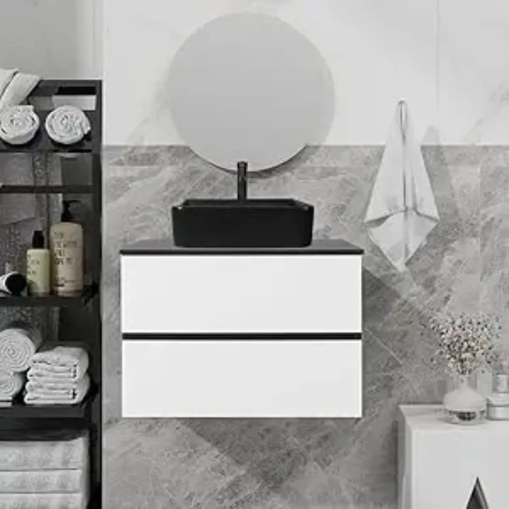 Wall Mounted Bathroom Vanity Cabinet With Two Drawers