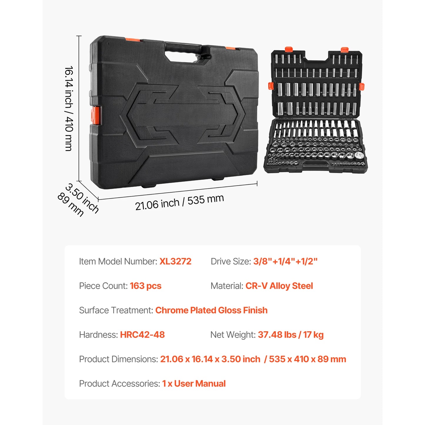 SucceBuy 86-Piece Socket Set With Ratchet Wrench