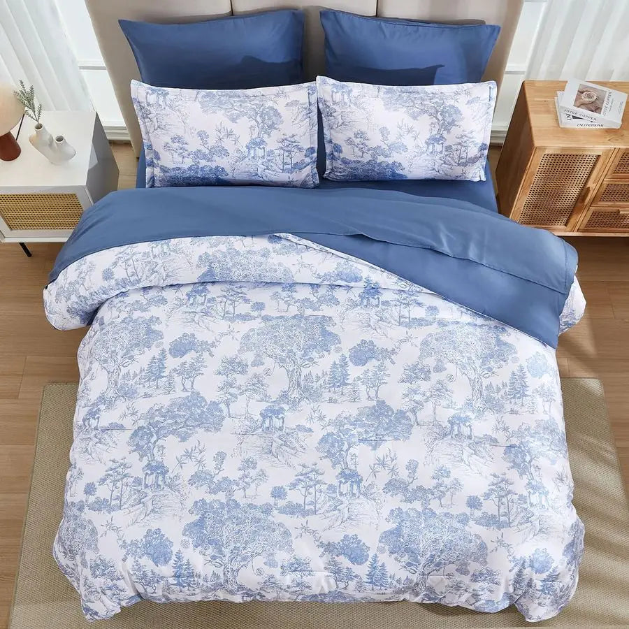 Botanical 7 Piece Bed In A Bag Comforter Set Microfiber