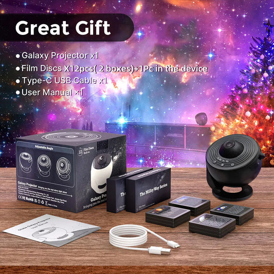Mexllex 13-In-1 Galaxy Star Projector Night Light With Film Discs