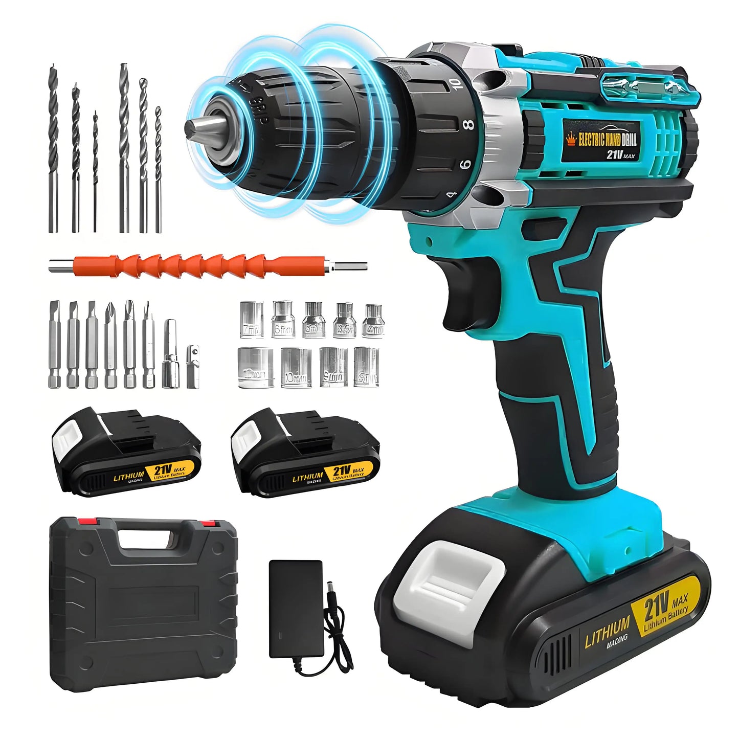 Lithium Battery Powered Drill And Screwdriver Combo Kit Home DIY