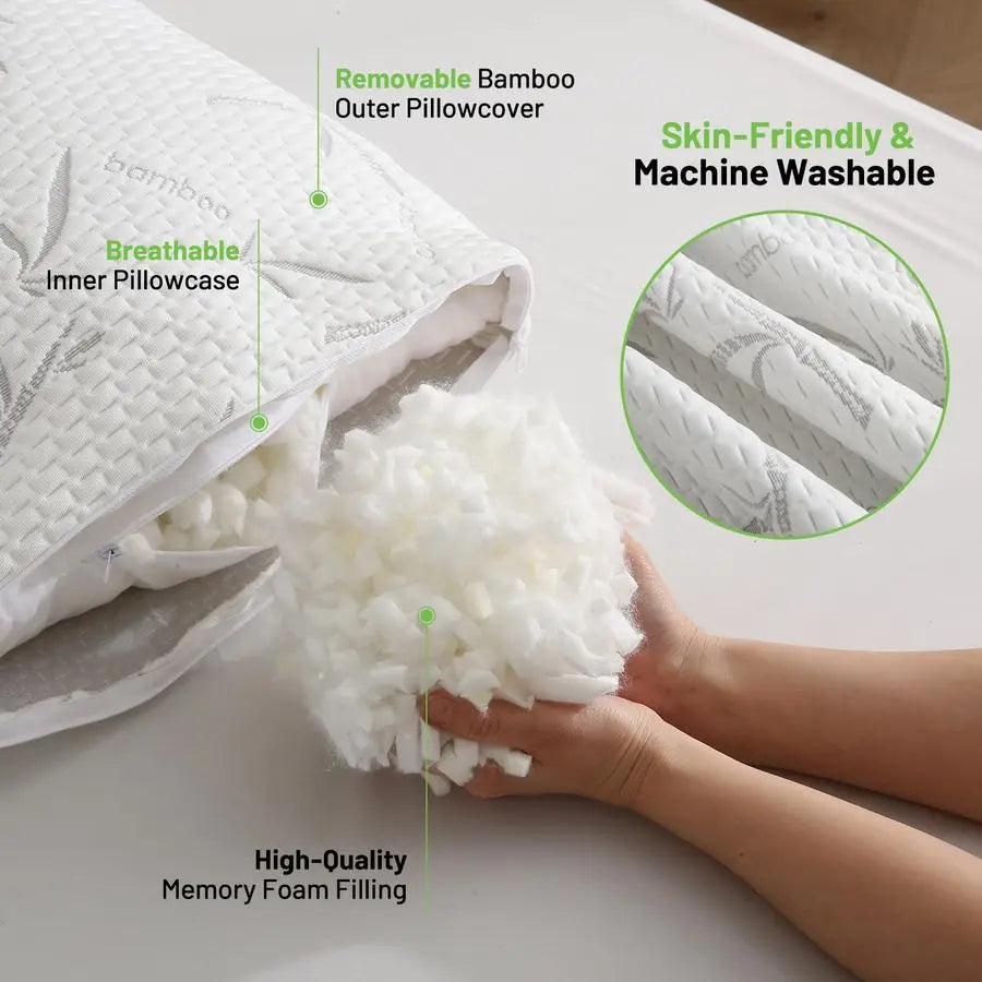 Memory Foam Body Pillow With Removable Pillowcase
