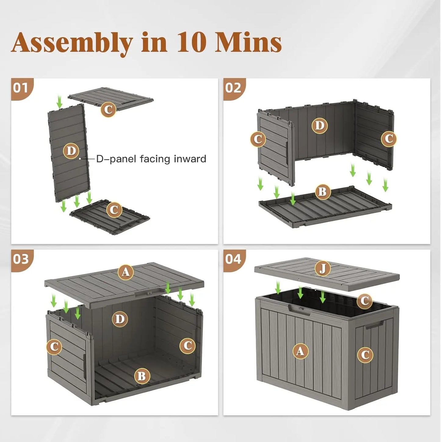 Deck Box Outdoor Storage Waterproof UV Lockable Lid For Patio And Garden