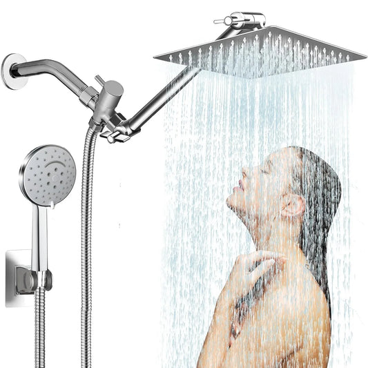 Shower Head Combo Industrial-Grade High-Flow Extension Arm Shower Multi-Function-System Handheld-Spray