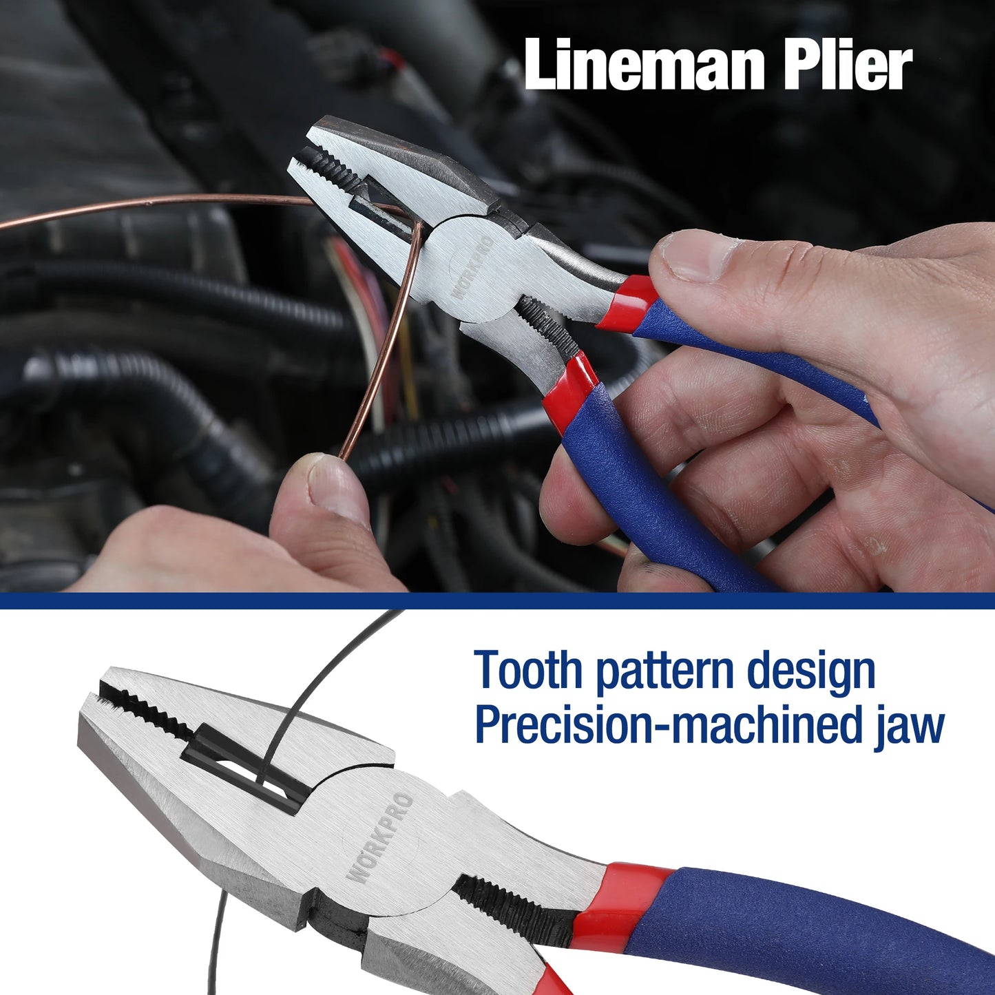 WORKPRO 7-Piece Pliers Set With Groove Joint And Diagonal Pliers