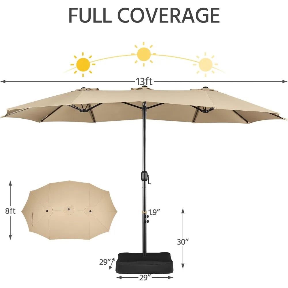 Patio Umbrella With Base Included UV Resistant Sun Shelter