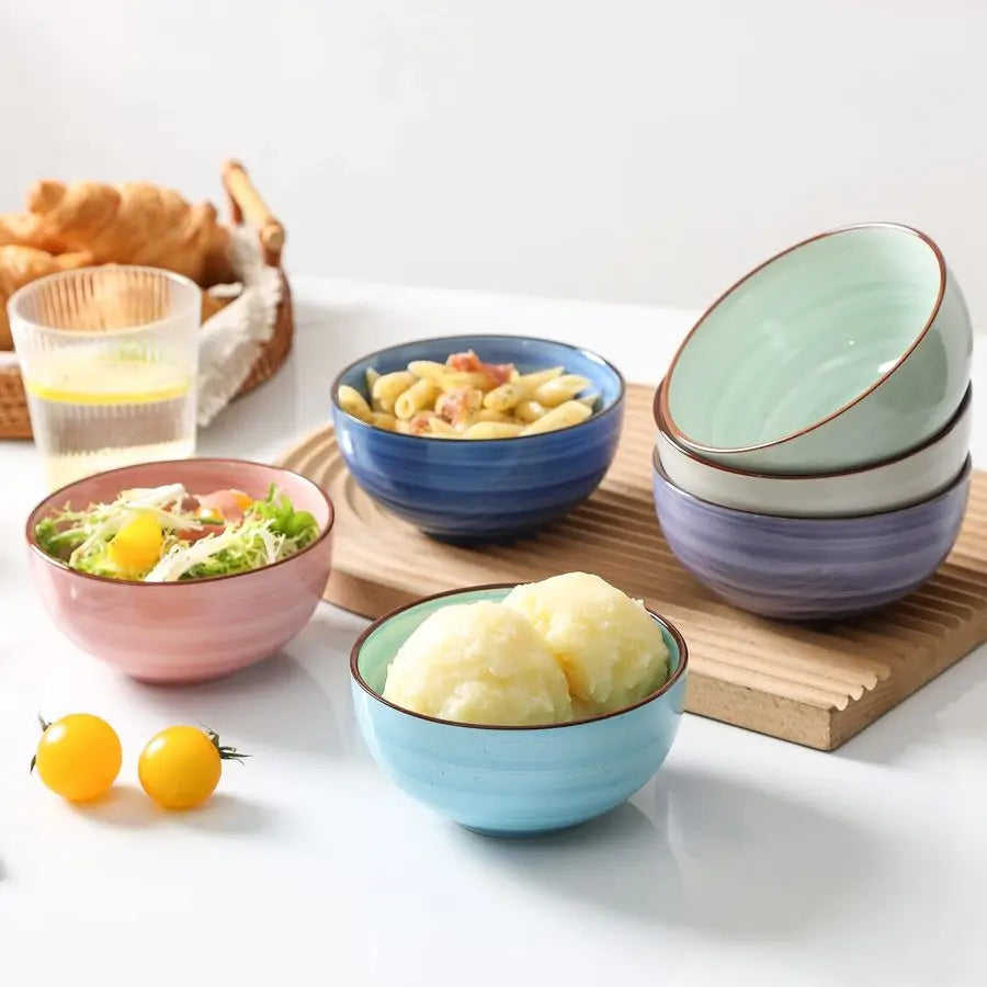 Ceramic Porcelain Deep Bowls Set For Cereal And Pasta