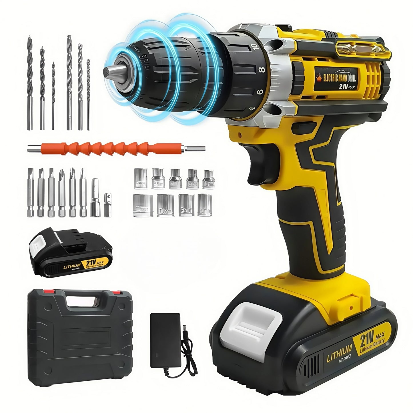 Lithium Battery Powered Drill And Screwdriver Combo Kit Home DIY