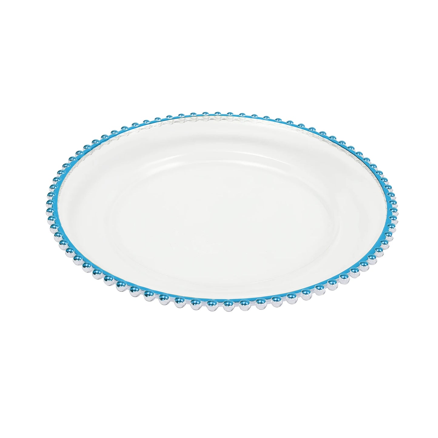Beaded Round Charger Plates 25Pcs Metallic Finish