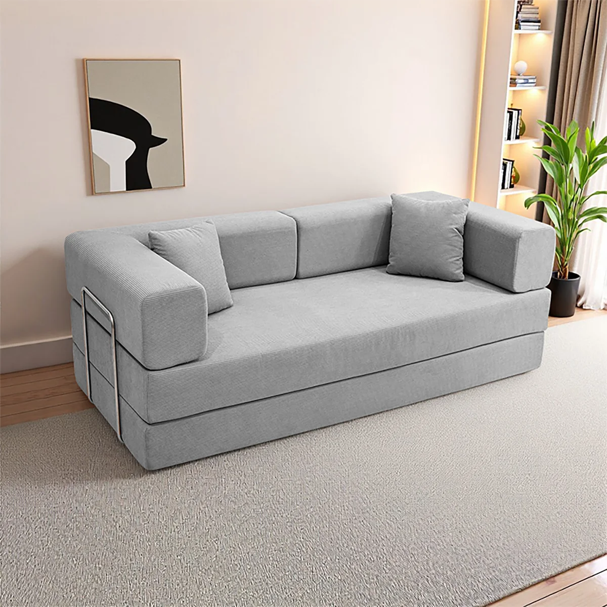 Foldable Sofa Bed With Removable Backrest Two-Seater Living Room
