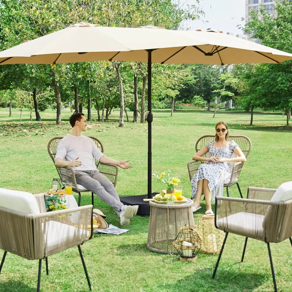 Patio Umbrella With Base Included UV Resistant Sun Shelter