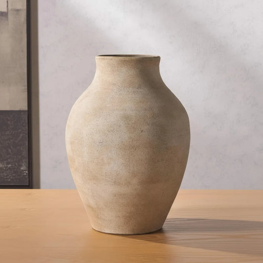 Natural Stoneware Decorative Vase Urn Style Elegant Versatile For Home Decor Living Room Office