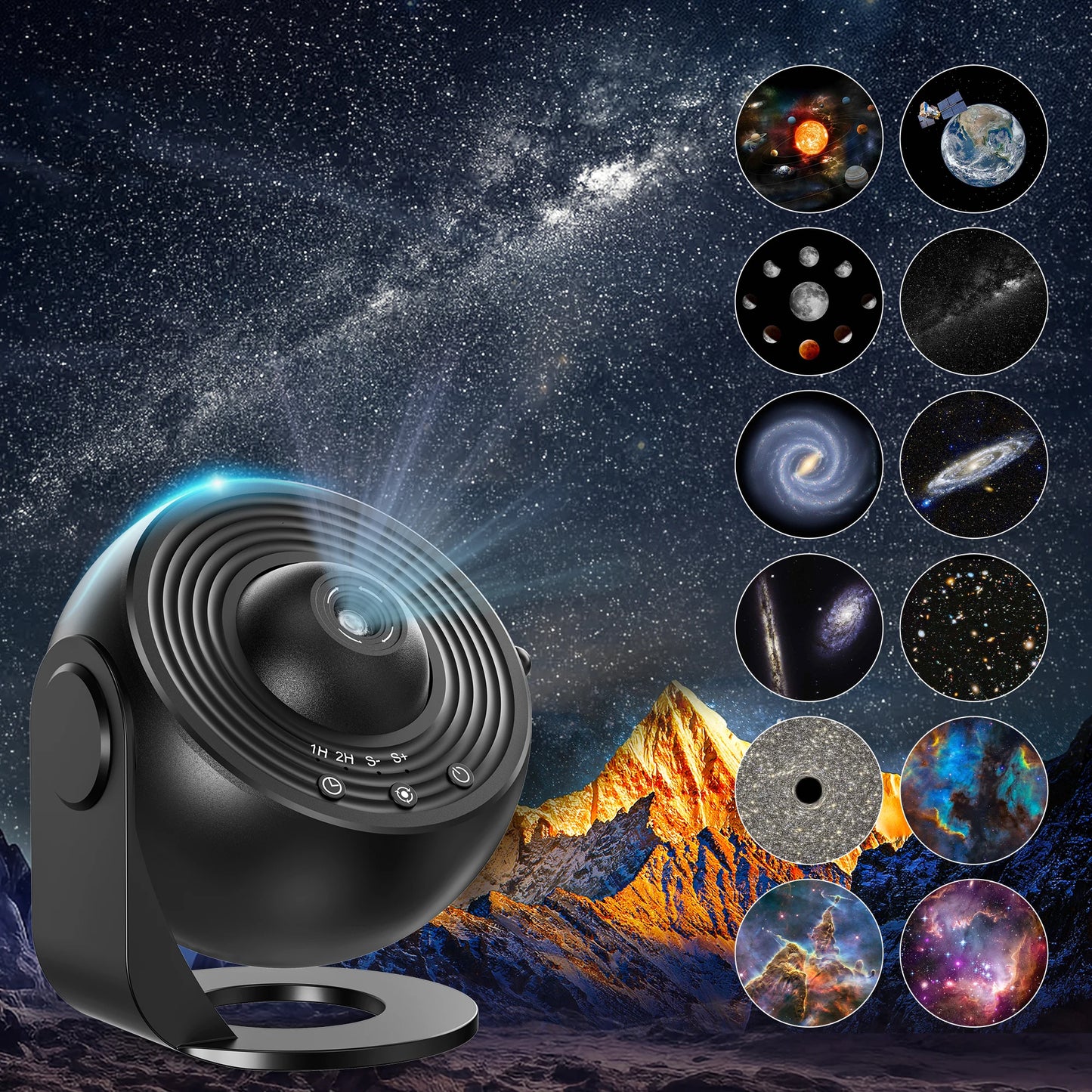 Mexllex 13-In-1 Galaxy Star Projector Night Light With Film Discs