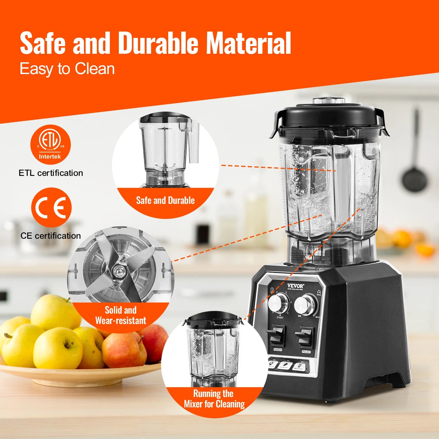 SucceBuy Professional Countertop Blender for Smoothies and Sauces