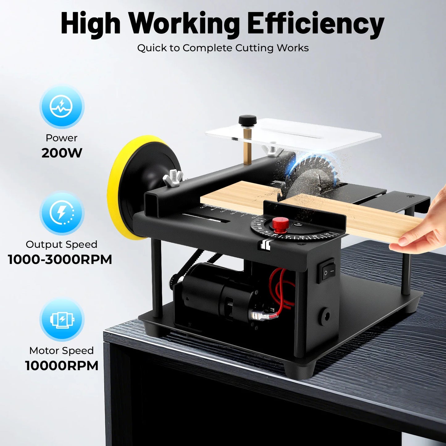 Mini Table Saw Portable 200W 7 Speed Adjustable