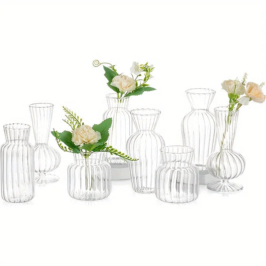 Modern Clear Glass Vase Set Mini Centerpieces for Wedding Decor