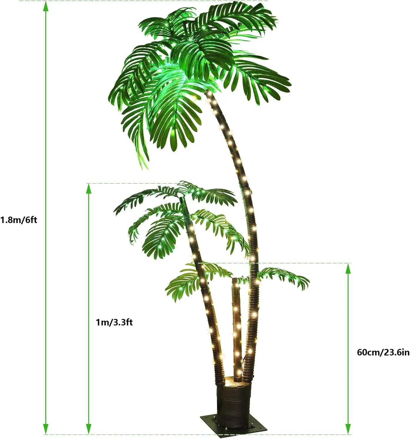 XMSJ Lighted Palm Tree LED Outdoor Decor For Patio Garden