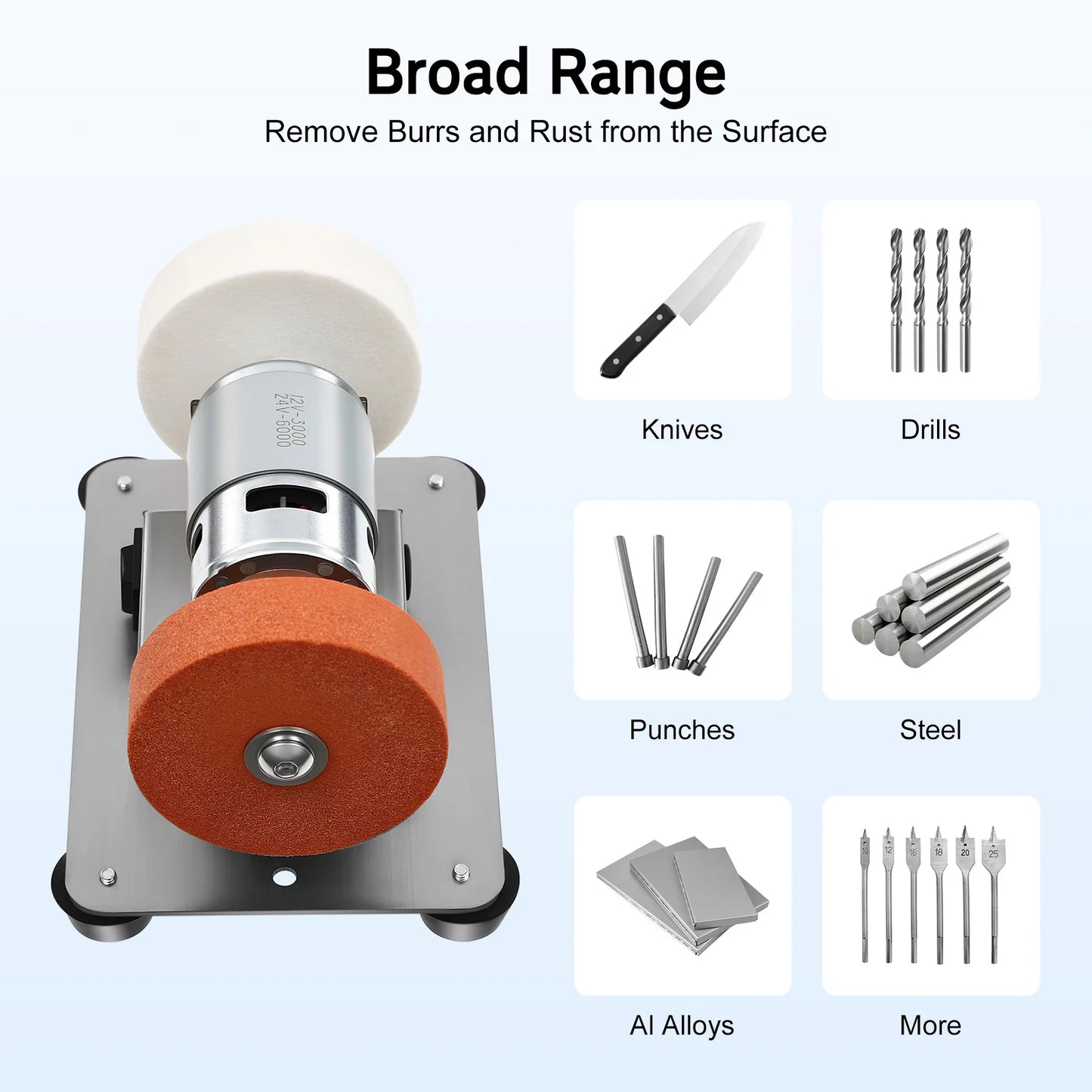 NONEDIY 96W Benchtop Sander Variable Speed Table Grinder 6000 RPM
