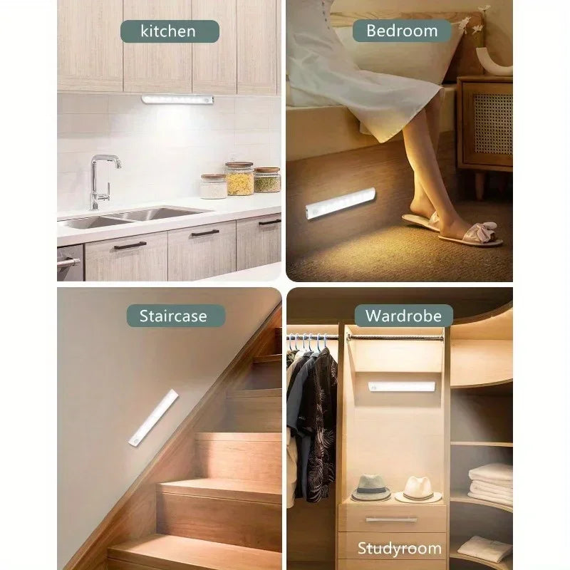 Under Cabinet Motion Sensor LED Lights Rechargeable Battery Operated