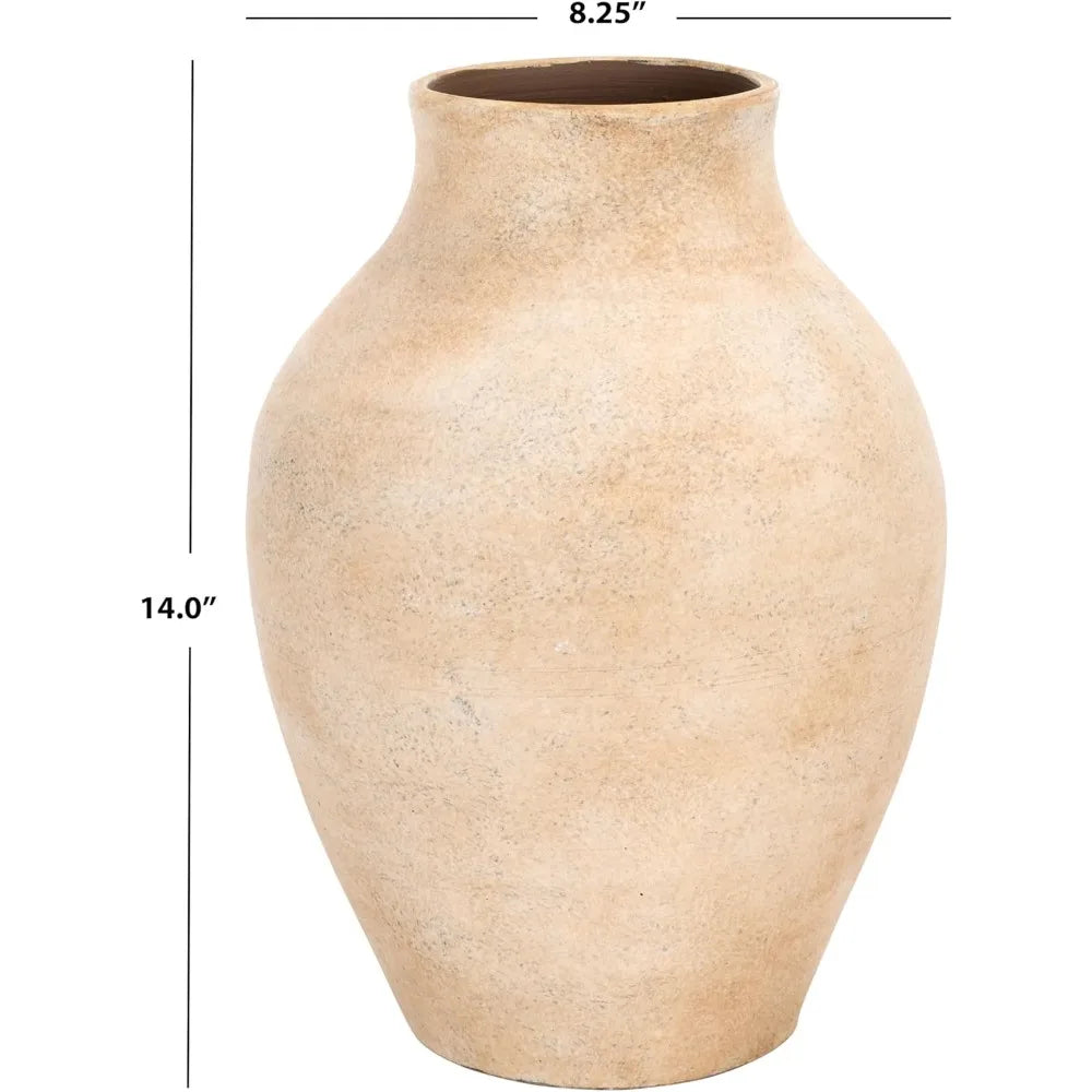 Natural Stoneware Decorative Vase Urn Style Elegant Versatile For Home Decor Living Room Office