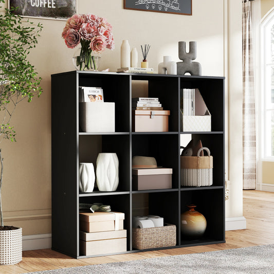 JHK Wooden Cube Storage Organizer Bookcase For Living Room