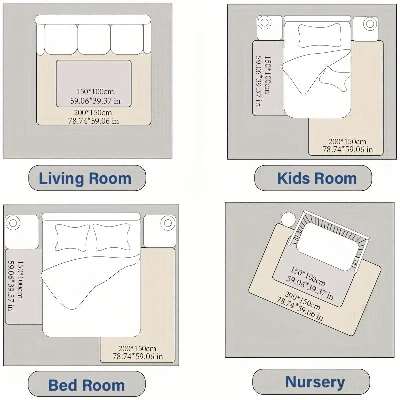 Huloo Sleep Memory Foam Playpen Mat Carpet With Non-Slip Bottom