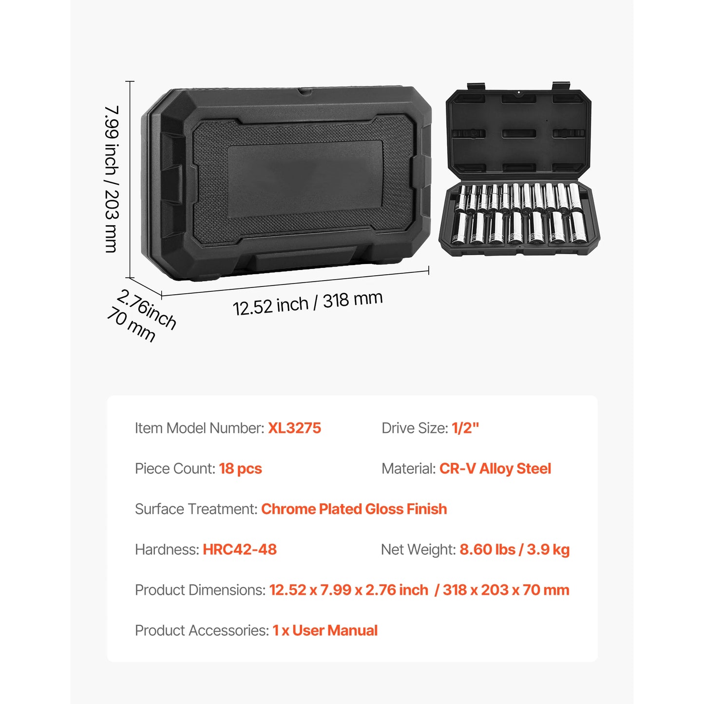 SucceBuy 86-Piece Socket Set With Ratchet Wrench