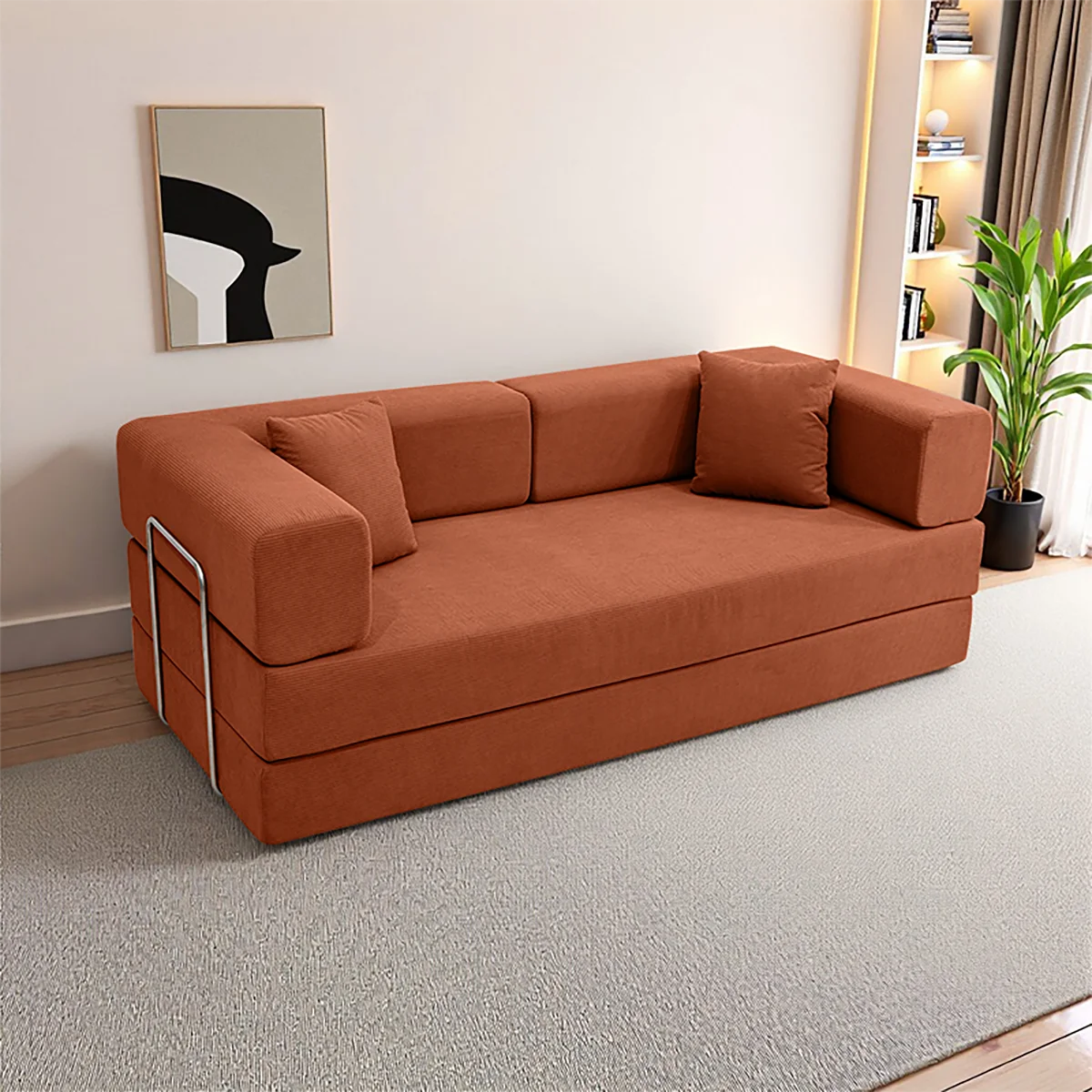 Foldable Sofa Bed With Removable Backrest Two-Seater Living Room