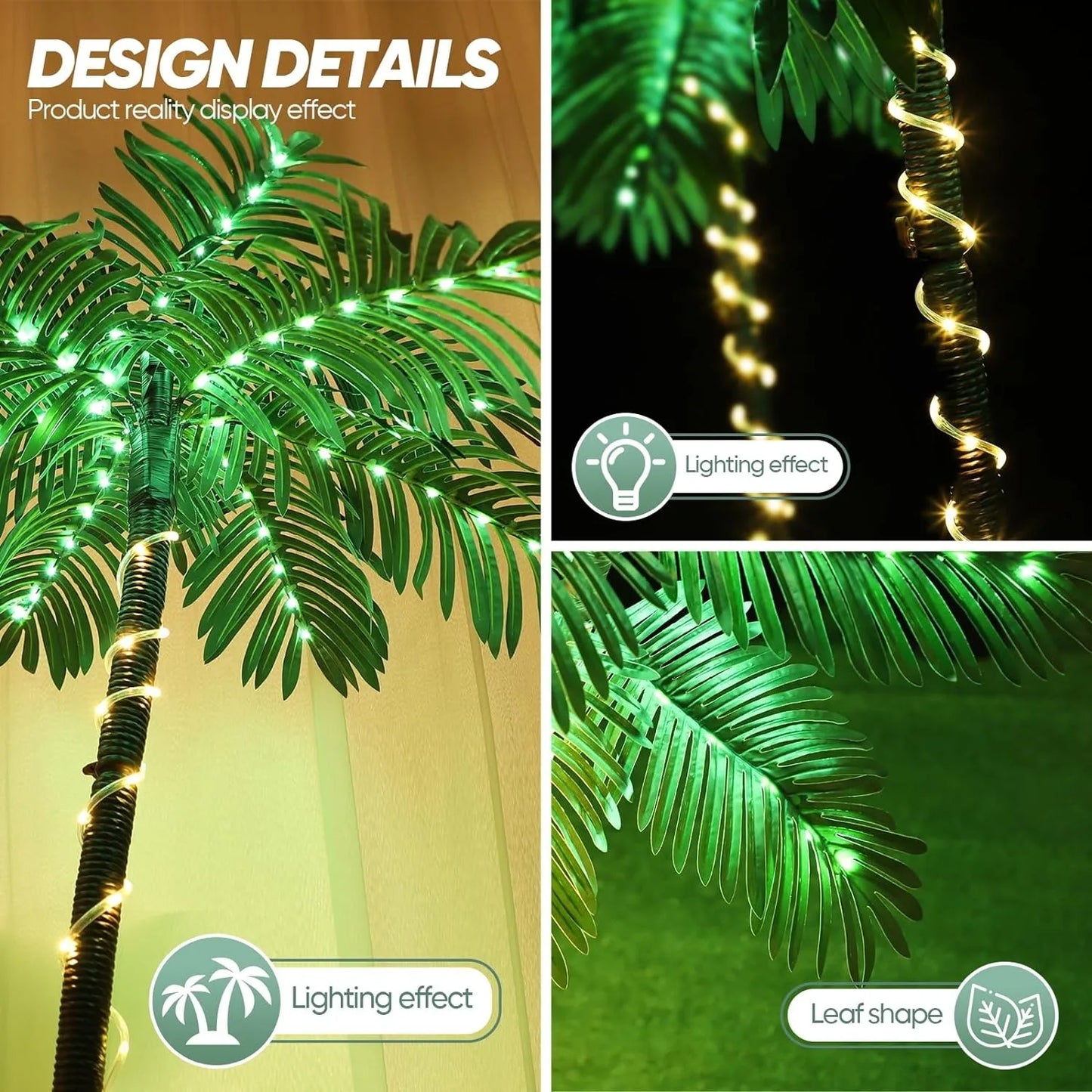 Lighted Palm Tree 192 LED Outdoor Christmas Lights