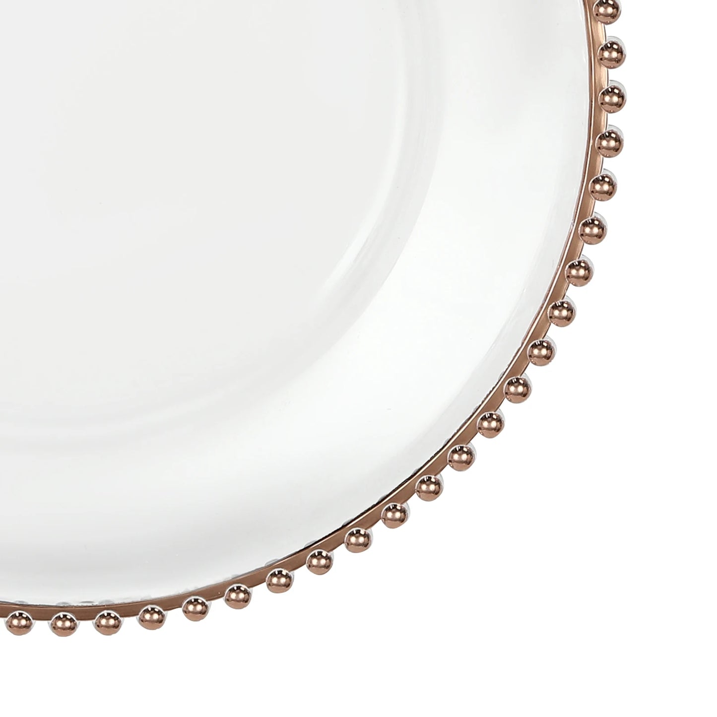 Beaded Round Charger Plates 25Pcs Metallic Finish