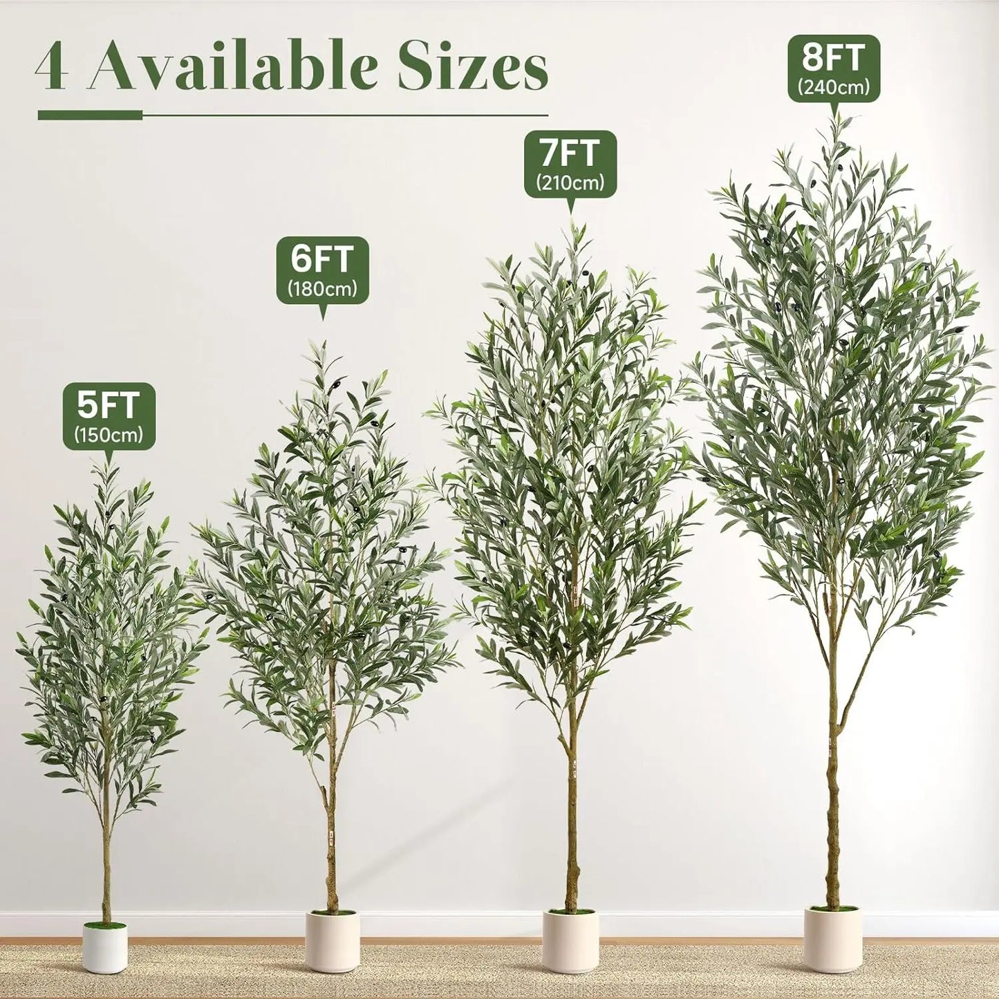 Olive Tree Silk Plant in Planter for Home Office Decor